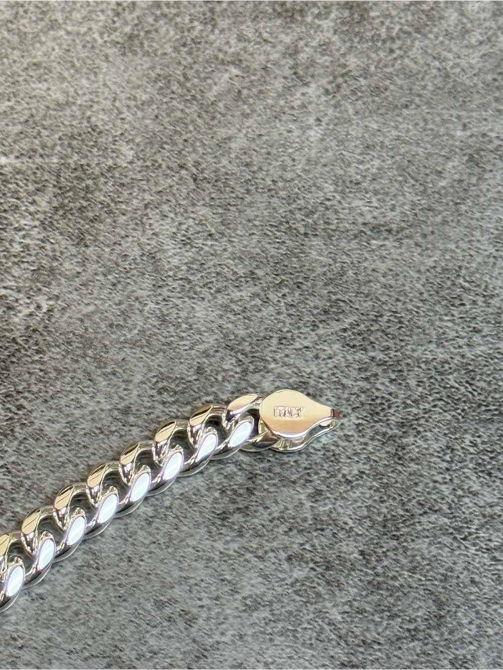 Silver Cuban Link Chain Necklace - Picture 2 of 5